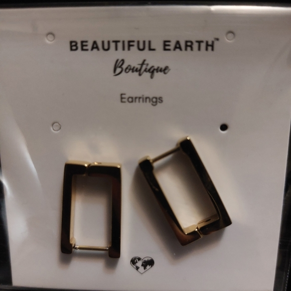 Rectangle Hoop Earrings - Picture 2 of 3